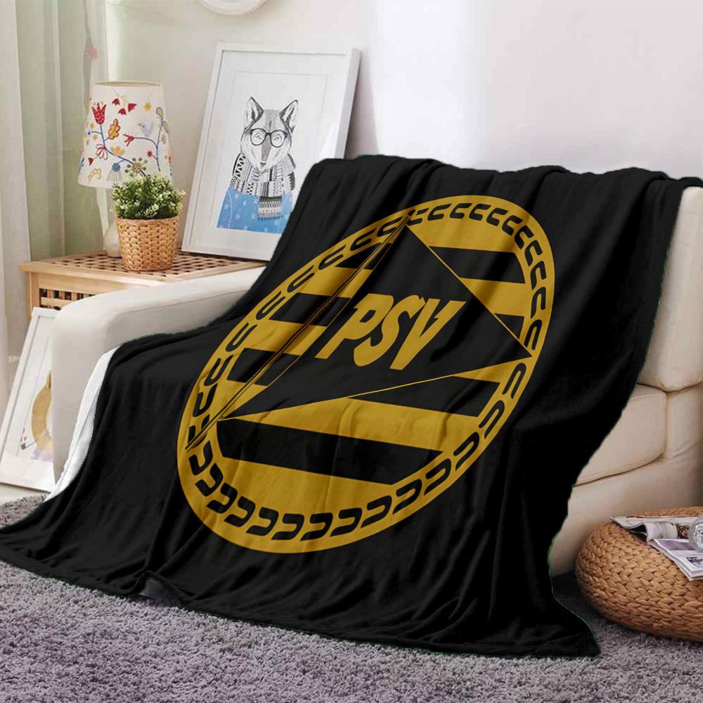 PSV Sportlogo Flanellen Deken, Zacht Polyester, Modern Ontwerp, Voor Elk Seizoen voor Kamperen, Reizen, Cadeaus voor Feestdagen of Verjaardagen