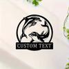 Romantic Dolphin Metal Sign Wall Decor Custom Couple Art Oceanic Charm Hanging