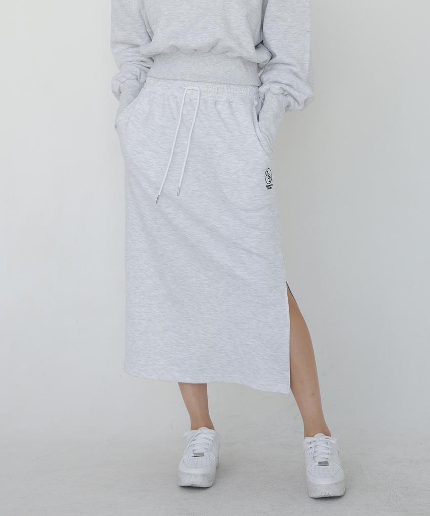 Super Studio Jupe Longue Sweat Femme Gris Blanc