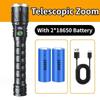 Most Powerful High Power Led Flashlight 5000mah Rechargeable Led Flashlight Zoom Outdoor Tactical Lantern Hunting Torch