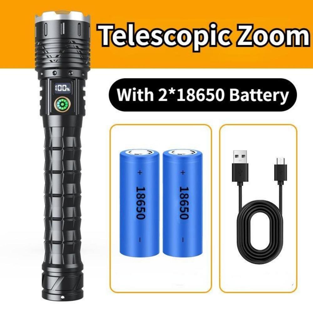 Most Powerful High Power Led Flashlight 5000mah Rechargeable Led Flashlight Zoom Outdoor Tactical Lantern Hunting Torch