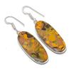 Natural Fruit Jasper Gemstone Handmade 925 Sterling Silver Earring 2.05" AE-11539