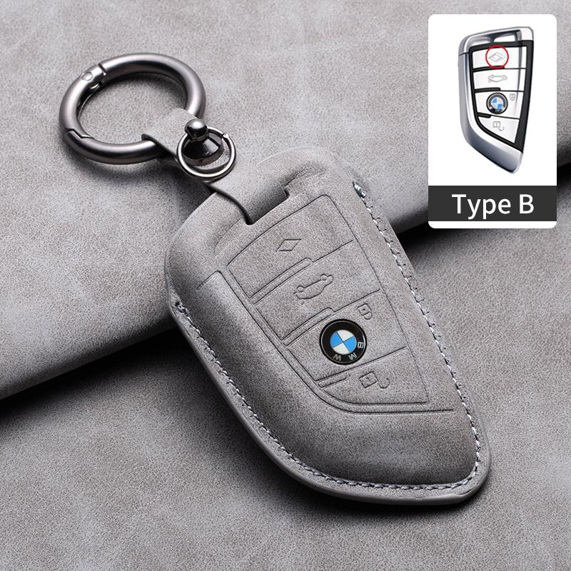 Hot 2025 Suede Leather Car Key Case Cover Shell Fob For BMW X1 X3 X5 X6 X7 1 3 5 6 7 Series G20 G30 G11 F15 F16 G01 G02 F48 Acce