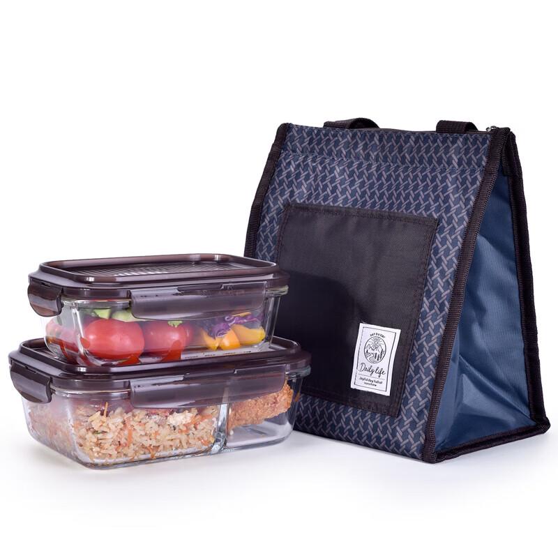 LOCK&LOCK Portable Divided Glass Lunch Container Set