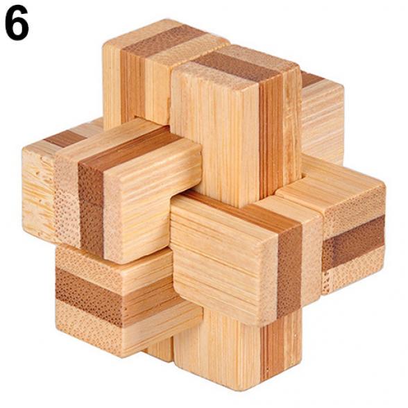 Dubonnet Hölzernes Kongming-Schloss-Rätsel-Puzzle für Kinder und Erwachsene, Lernspiel, Spielzeug