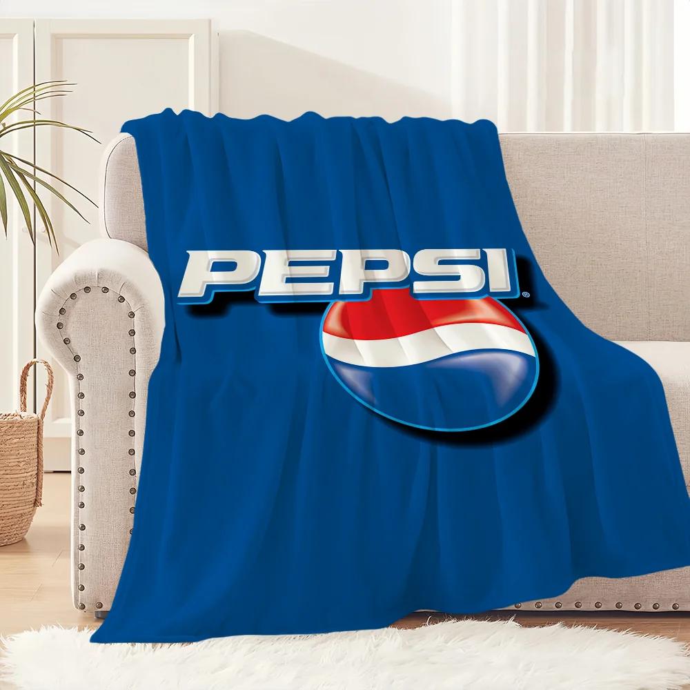 שמיכה פליז אופנתית עם לוגואים של P-pepsi C-cola, שטיחון לפינת שינה בספה לסלון, חם למשרד, חדר שינה, מתנות יום הולדת, בית, נסיעות, ילדים