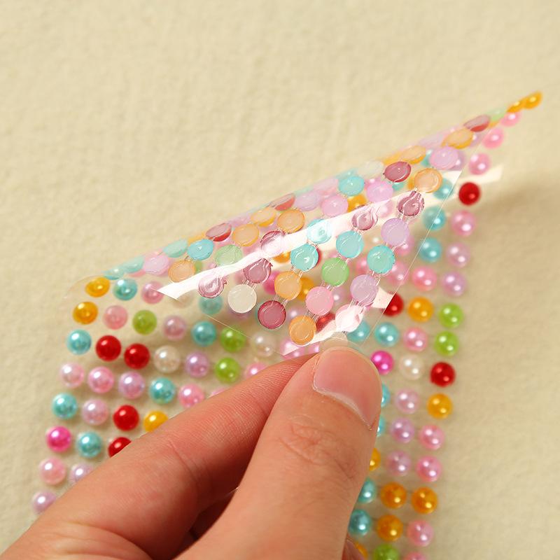 260pcs Acrylic Pearl & Rhinestone Stickers for DIY Decoration – Multi-Specification Customization