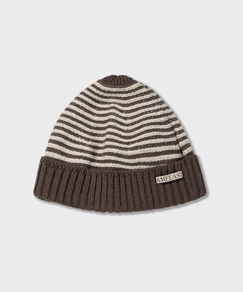 AMFEAST Traveler Stripe Beanie Brown And Cream