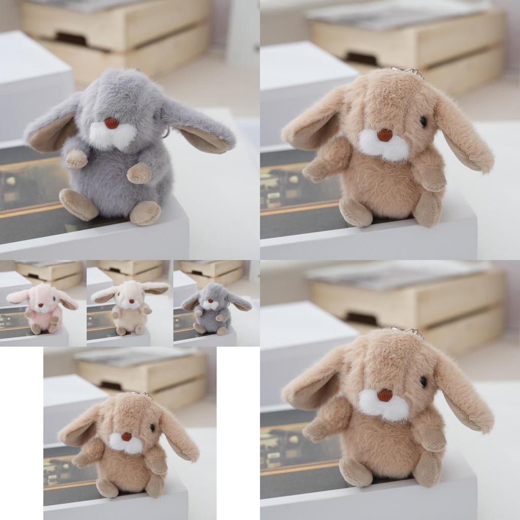 Realistic Adorable Rabbit Plush Keychain With Soft Pp Cotton Stuffing Cute Keyring Toy Perfect For Couples And Bags Car