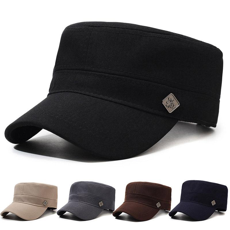 Hat Men's Spring Autumn Flat Top Hat Outdoor Sun Hat Outdoor Middle-Aged and Elderly Cap