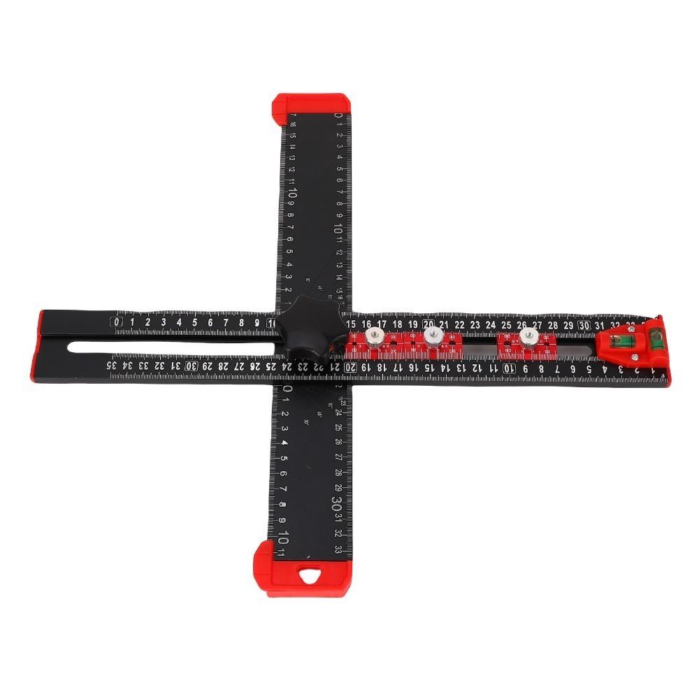35cm Length Drilling Position Ruler 4 in 1 Multi Angle Measuring Tool  For Woodworking