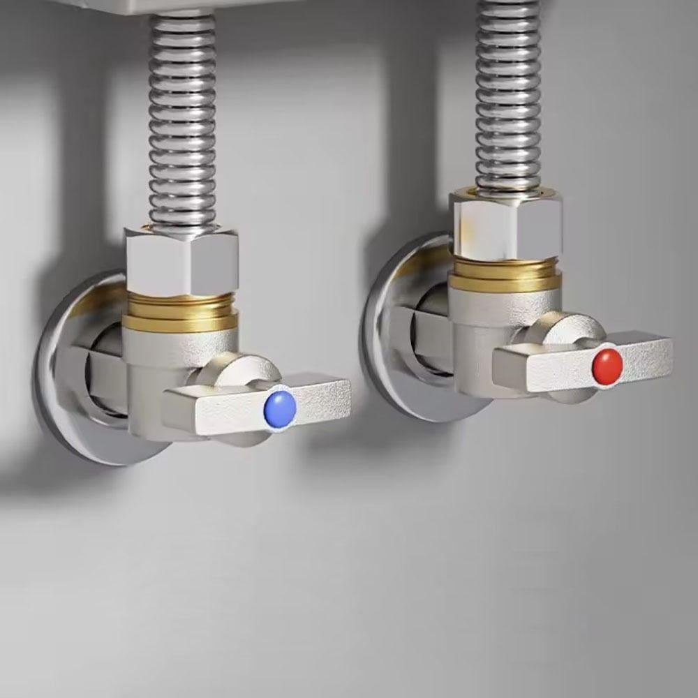 Hot and Cold Water Large Flow Water Stop Valves G1/2" Brass Bathroom Kitchen Sink Stop Valve Durable with Handle