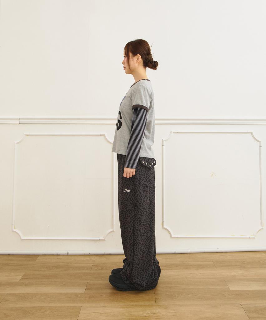 Tansanmageunesyum Juyoung X Tansan Studded Sweatpants (Leopard Charcoal)