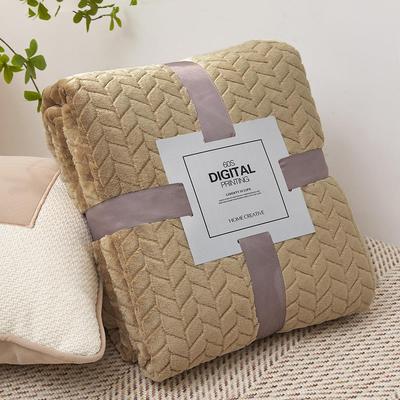 Wheat Ear Jacquard Coral Fleece Blanket - Thickened Flannel Throw for Air Conditioning or Gift