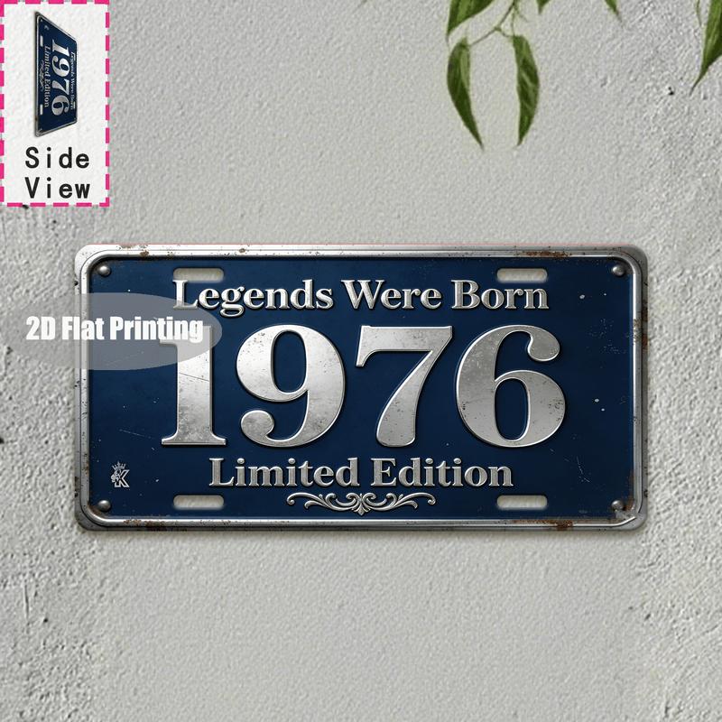 Tin Sign Vintage Durable Metal Plaque Wall Decor Home Office Bar Man Cave Dining Room City Coordinate Birth Year License Pl