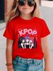 Kpop Cartoon Print Graphic Kids T-Shirts Funny Gift for Fans Harajuku T-Shirts Summer Tops Short Sleeve Tops Children's Clothing