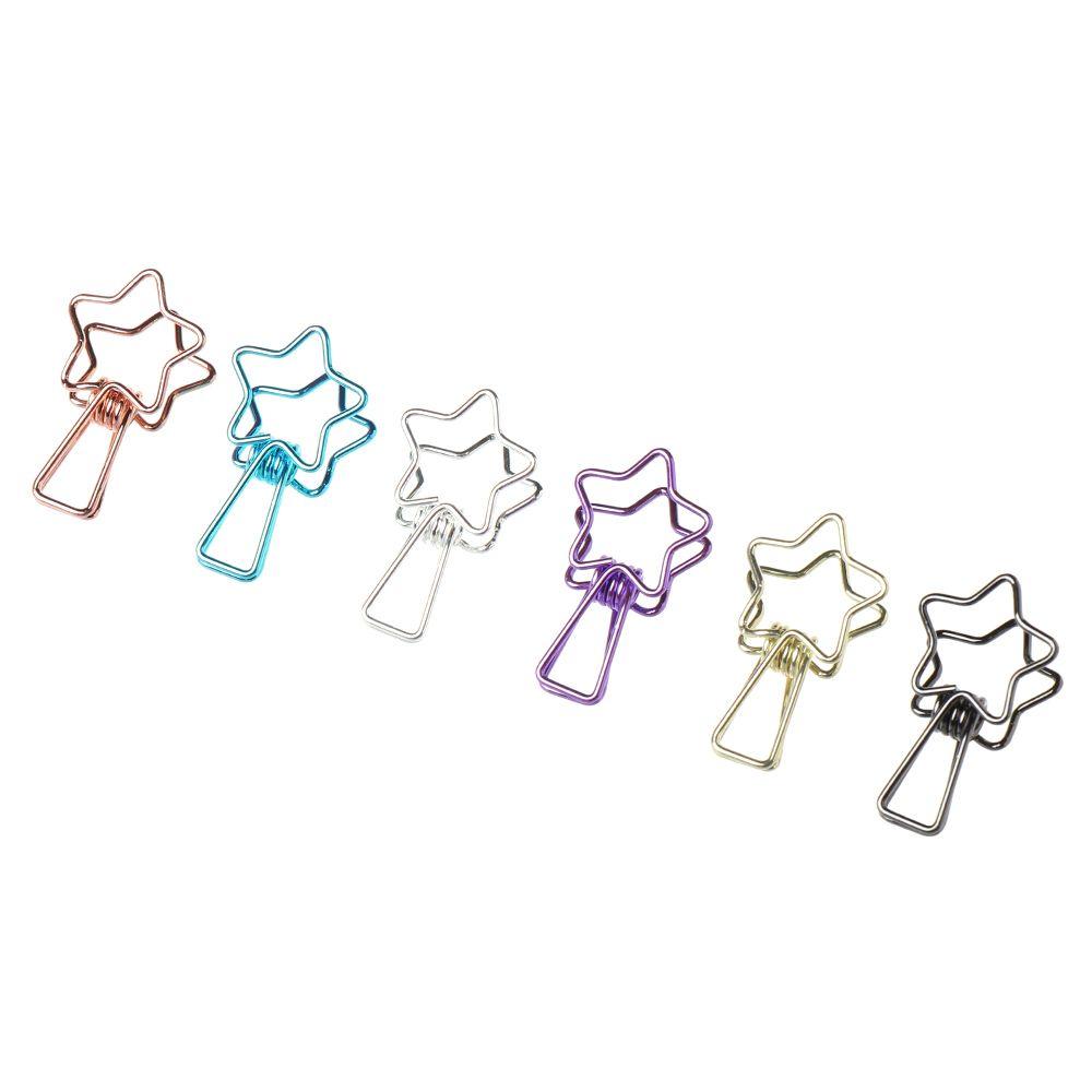 DIY Solid Color Paper Organizer Metal Binder Clip Hollowed Out Design Office Supply Fish Clip