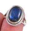 Natural Labradorite Gemstone 925 Solid Sterling Silver Jewelry Ring S.6.5 Y0o54