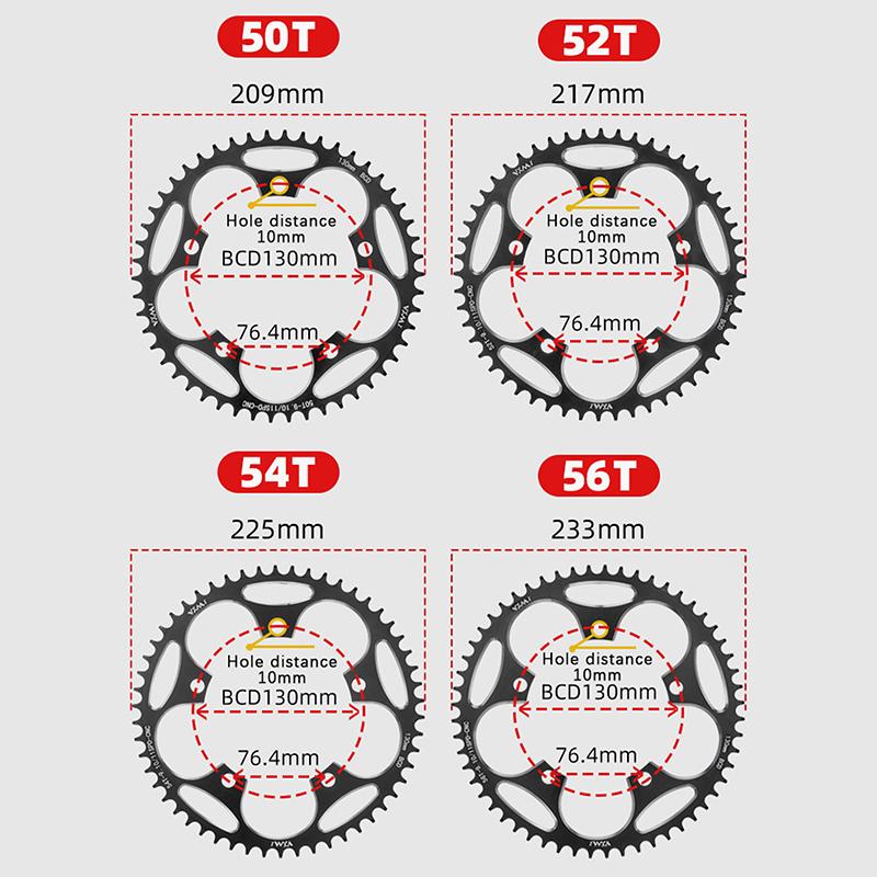 130 BCD Dviračio priekinė žvaigždė Siaura plati Žvaigždės 38-60T Al7075 Dantratis Road Bike Dėtuvė teigiama ir neigiama plokštė