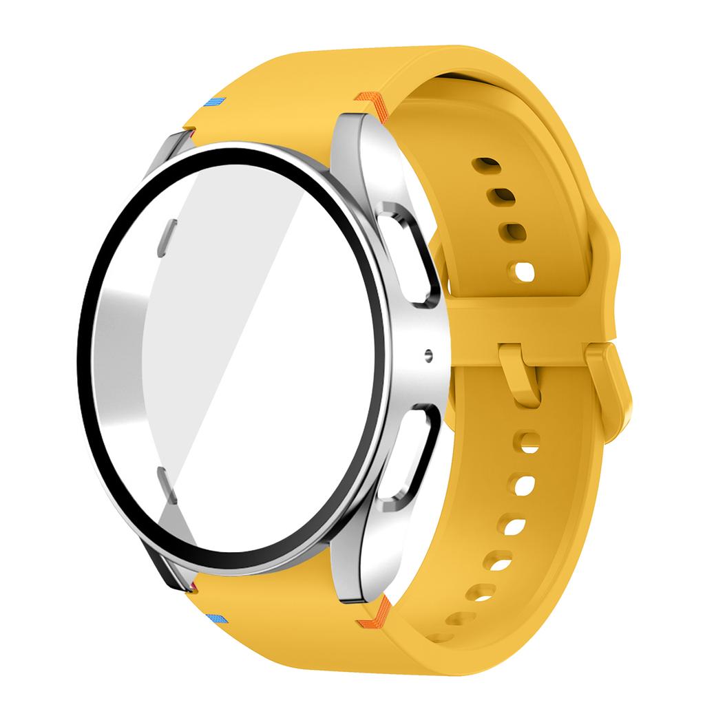 Siliconen Band voor Samsung Watch 7 6 5 4 40mm 44mm 5Pro 45mm Band Met Hoes Schermbeschermer Bumper cover voor Pols Accessoires