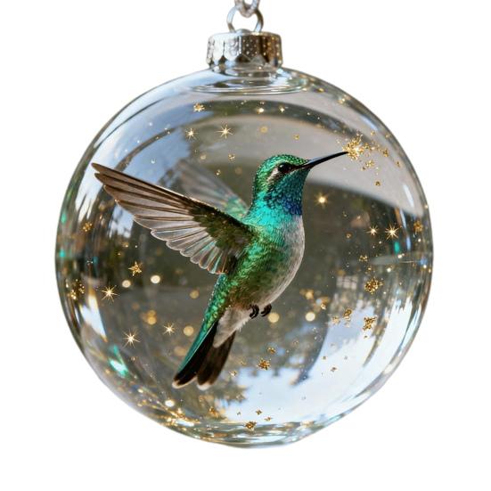 Bird Christmas Tree Ornament Handcrafted Clear Plastic Ball Ornaments with 3D Lifelike Birds Memorial Keepsake Gifts for Holiday Home Decor
