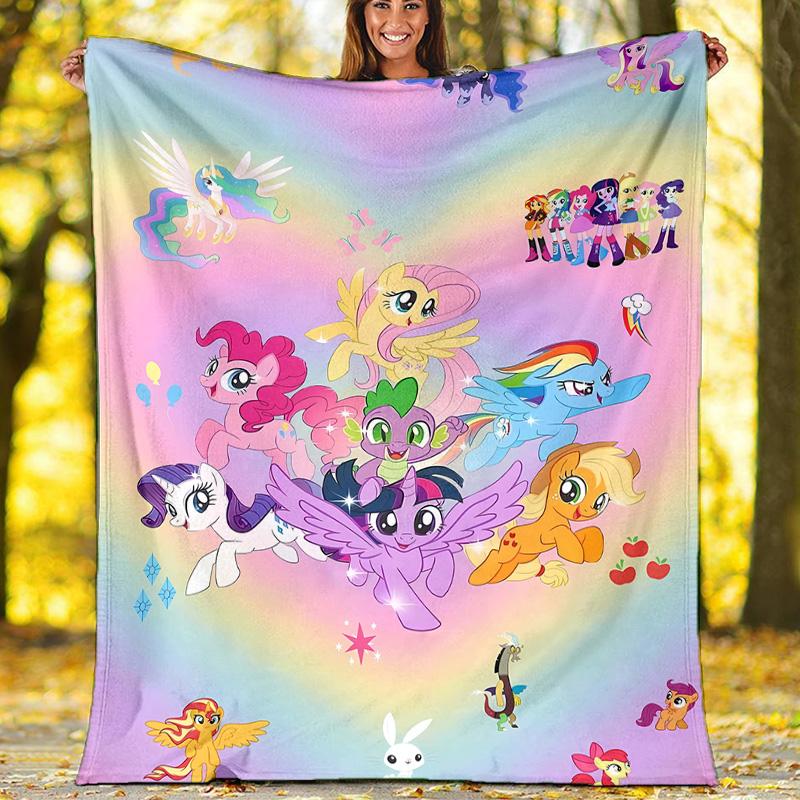 1pc My Little Pony3 Theme Blanket - Digital Print, Polyester, Cozy for All Seasons, Perfect for Outdoor, Camping, and Travel