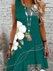 Women's Floral Print Round Neck Dress, Fashion Casual Sleeveless Short Dress for Daily Outdoor Wear, Ladies Dress for Summer