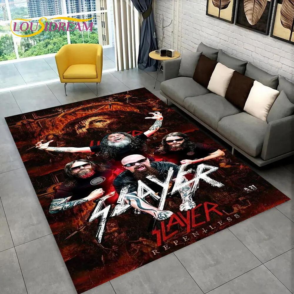 Χαλί χώρου μουσικής Slayer Heavy Metal Band, Χαλί με χαλί για το σπίτι Σαλόνι Υπνοδωμάτιο Καναπέ Διακόσμηση πόρτας, τα παιδιά παίζουν αντιολισθητικό πατάκι