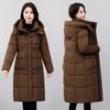 Vestiti di cotone da donna, di media e lunga lunghezza, sopra il ginocchio, alla moda, in stile straniero, nuovi vestiti invernali da donna in cotone