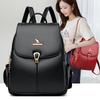 Water Resistant Solid Color Women's Backpack Retro Simple Large Capacity Schoolbag Casual Travel Lady Student Backpack