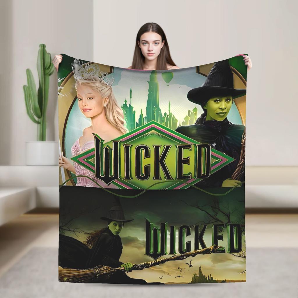 Wicked 2 Musical Film Glinda Poster Zacht Warm Dekentje Pluche Plaid Nieuwigheid Huisdecoratie Flanellen Bedsprei Bank Bedhoes