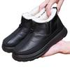 Men's Genuine Sheepskin Winter Boots, Waterproof Slip-Resistant Snow Shoes with Shearling Lining, Slip-On Comfortable Casual Boots for Men