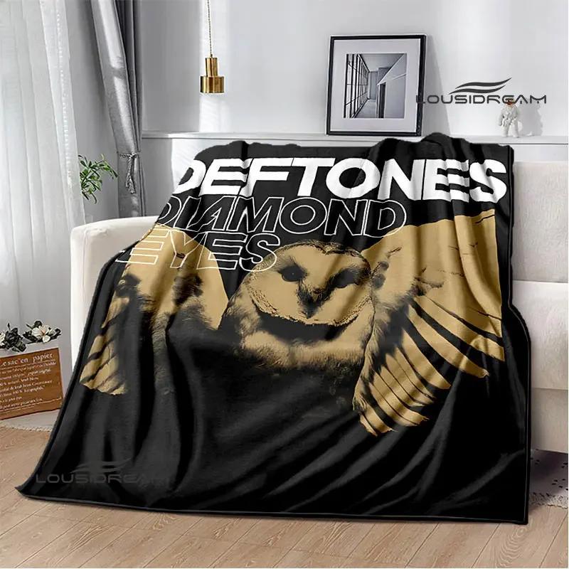 Deftones Band Logo Printed Blanket Kids Blanket Flannel Soft Cozy Blanket Home Travel Blanket Birthday Gift Decoration