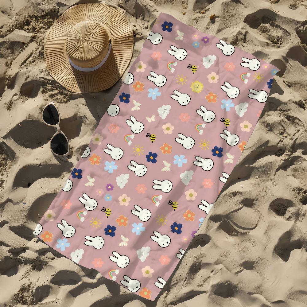 Cute M-Miffy Towel Beach Towel Quick-Drying Soft Travel Shower Same Style For Men And Women Sports