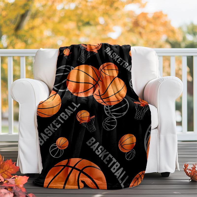Deka s potlačou basketbalovej témy - Ideálna na pohovku, posteľ, cestovanie a vonkajšie použitie | Možno prať v práčke, útulná & odolná.