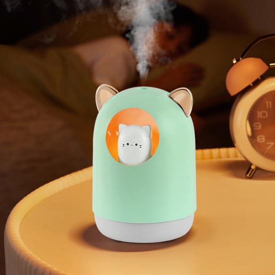 Portable Mini Humidifier 300ML Cartoon USB Cool Mist Humidifier with Colorful Lights Small Personal Desktop Humidifier with Auto Shut-Off for Bedroom