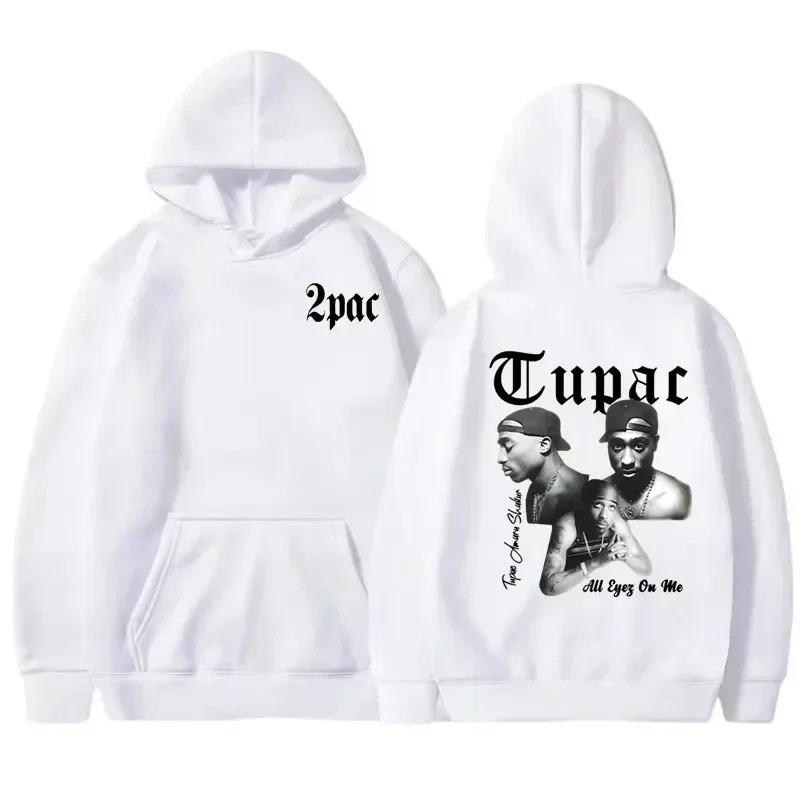 Худі з принтом репера Тупака 2pac для чоловіків і жінок Спортивний одяг Універсальне худі Модне з принтом літер Хіп-хоп Спортивний одяг Повсякденне