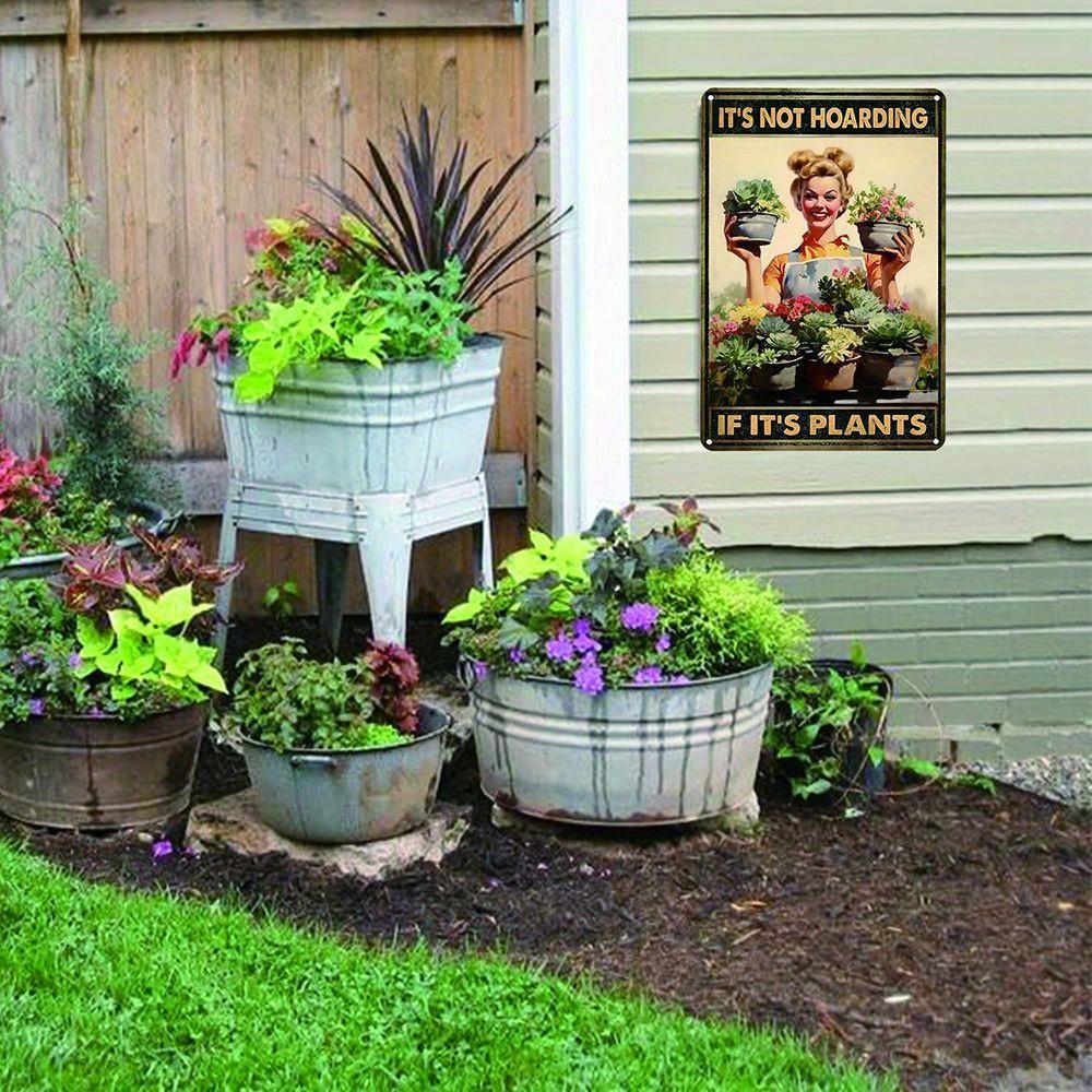 Tuinborden voor buiten Grappige tuinborden Buiten Tuindecoratie Vrouwen Plantenliefhebber Cadeaus Het is geen hamsteren als het planten zijn 8x12in