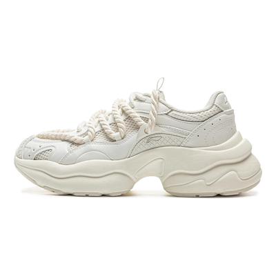 Li Ning Cushioning Slip Resistant Abrasion Resistant Breathable Support Low Top Casual Shoes Women's Ivory AGCV134-1