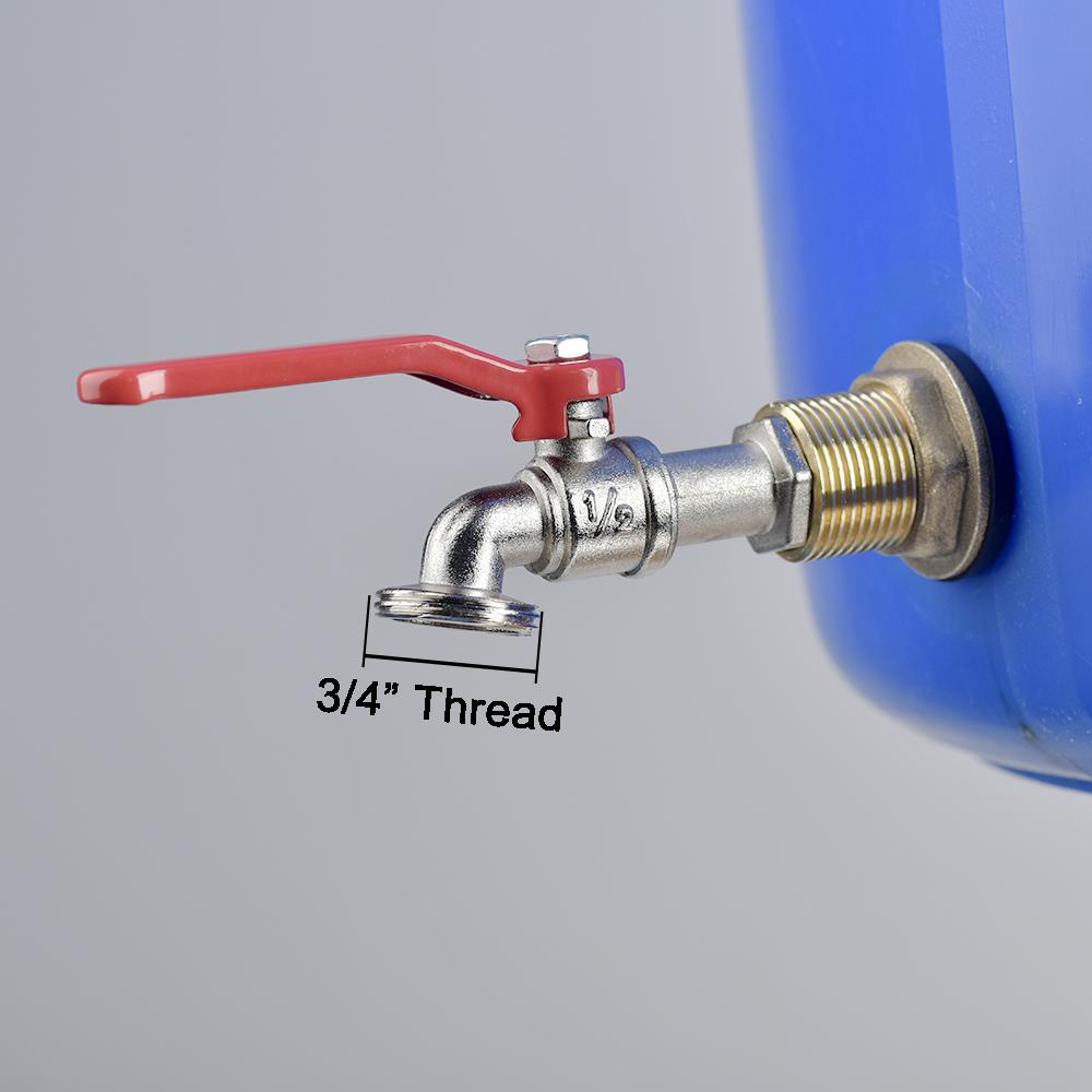 1/2" 3/4" Brass Water Tank Fitting Kit, with Alloy Faucet, Gasket Copper Pipe Fish Tank Coupling Garden Irrigation Hose Adapter