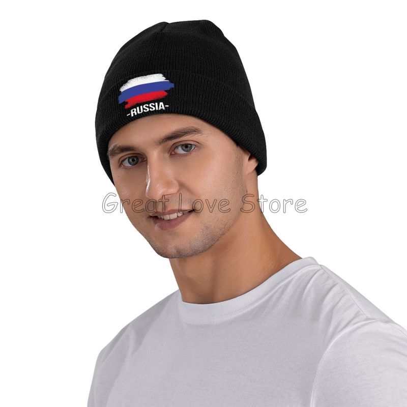 Flag of Russia Bonnet Hats Men Women Trendy Knitted Hat Outdoor Sports Skullies Beanies Autumn Winter Warm Head Wrap Caps