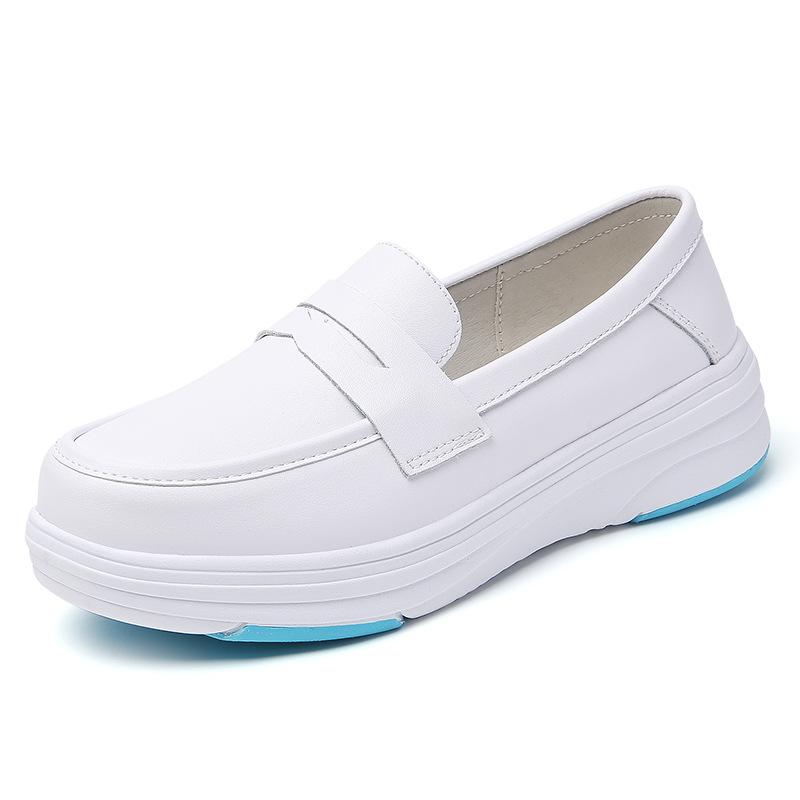 Übergrößen Schuhe für Damen 34-42 Frühling Damen zum Hineinschlüpfen Plateau Schwarz Weiß Flach Bequem Krankenschwester Arbeitschuhe Zapatos De Mujer