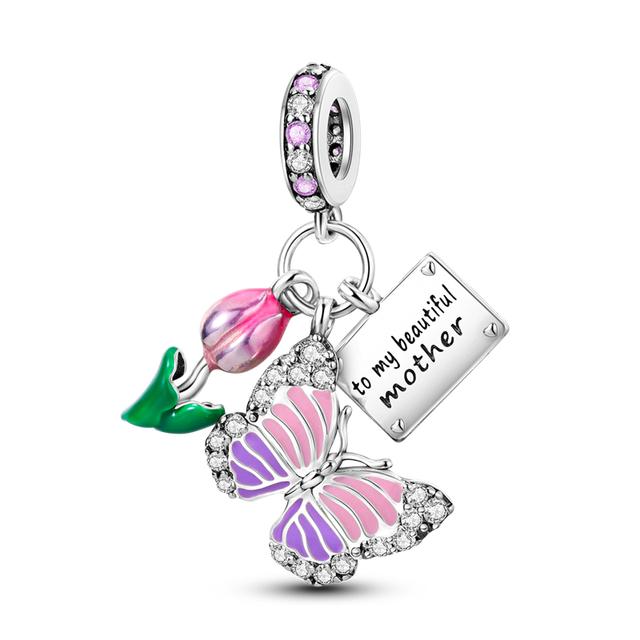 Ciondoli in argento sterling 925 con perline, ciondolo a forma di animale, adatti per collana, braccialetto, regalo per donne e feste