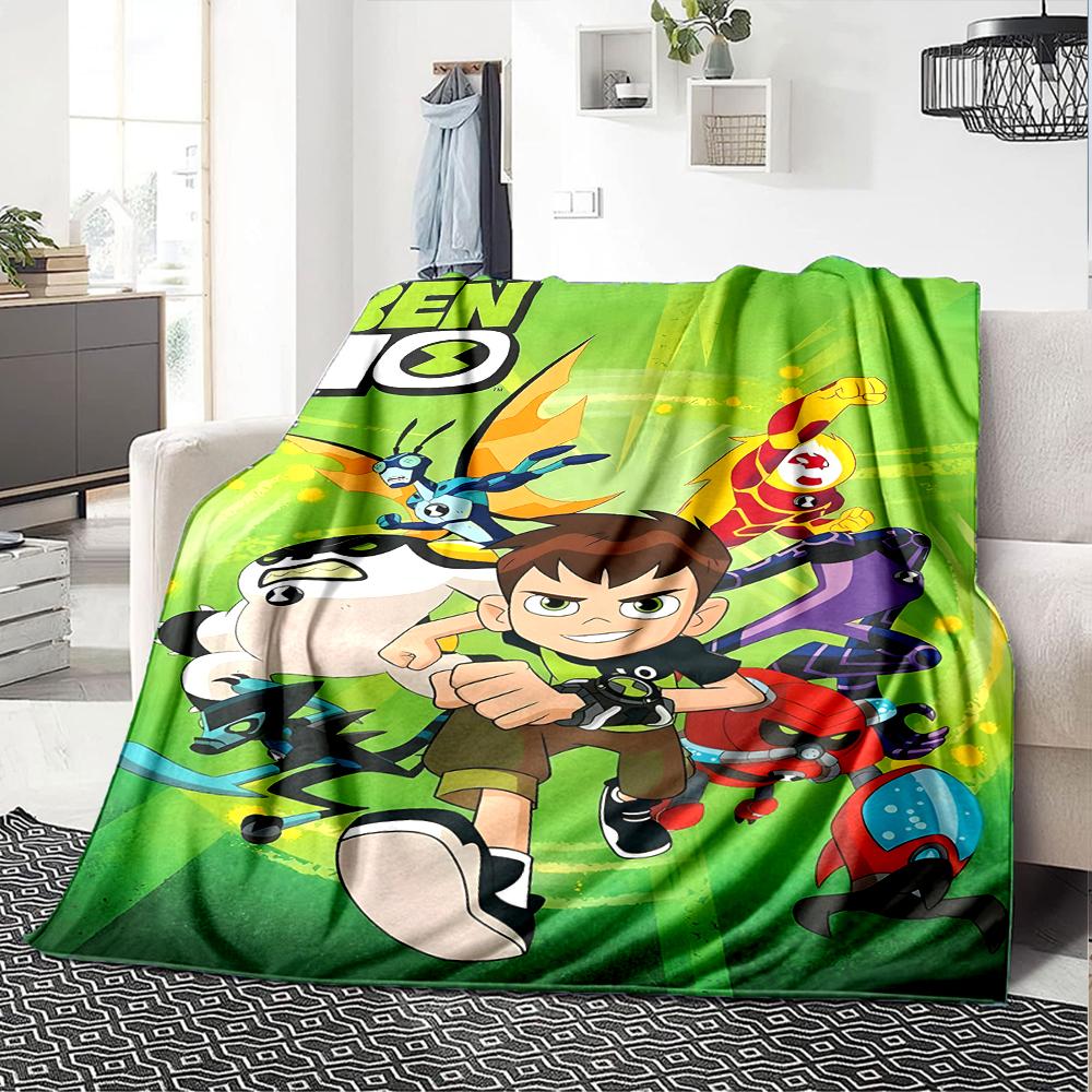 1pc Ben10 Blanket, Gift, for Men and Women, Soft Blanket, Good for Sofa Bed Couch Travel, Lightweight Flannel Blanket