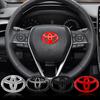 ABS Car Steering Wheel Center Emblem Sticker Accessories For TRD Toyota Crown Reiz Corolla Prada Alphard Yaris Camry GT86