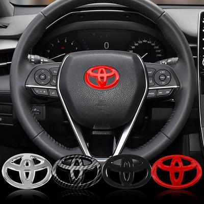 ABS Car Steering Wheel Center Emblem Sticker Accessories For TRD Toyota Crown Reiz Corolla Prada Alphard Yaris Camry GT86
