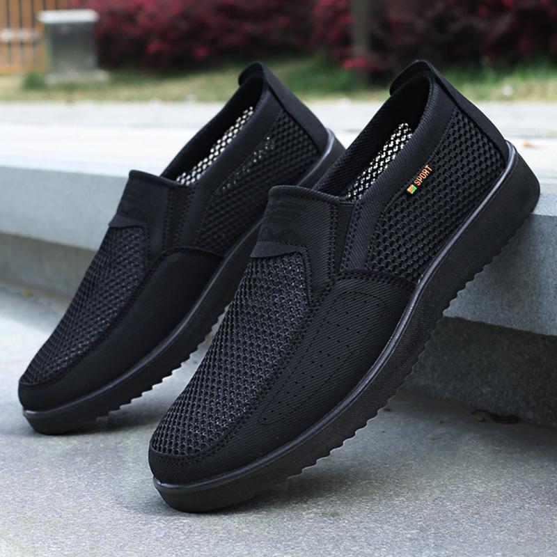 Men's Breathable Mesh Slip-On Shoes Lightweight Non-Slip Casual Loafers Comfortable Summer Walking Shoes