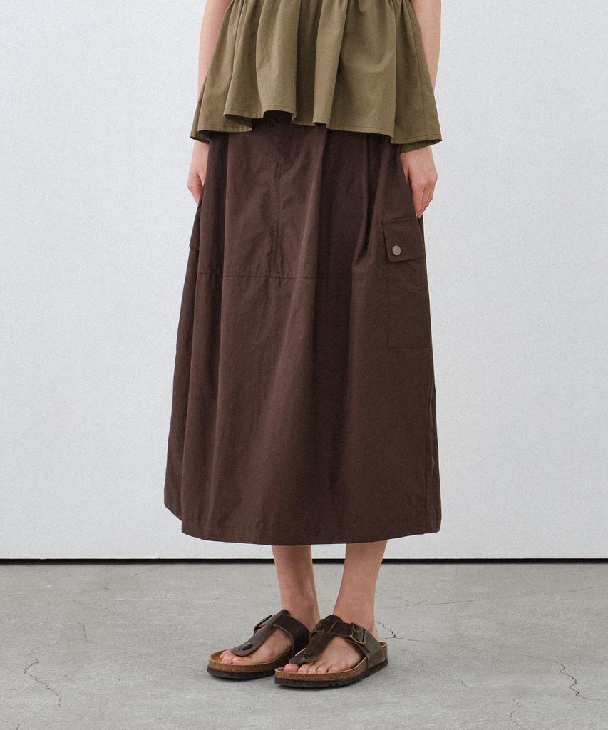 Hilliment Women'S Cargo Balloon Skirt (Brown)