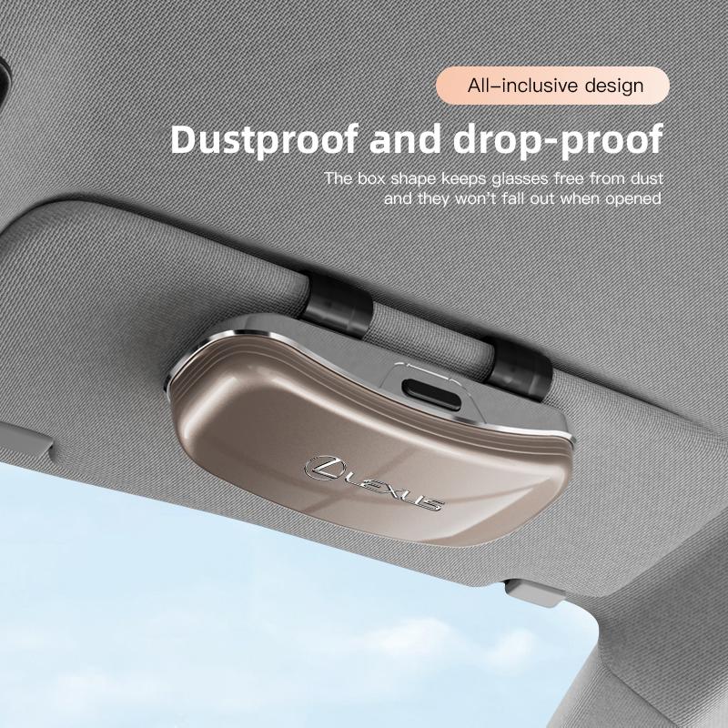 Car Sun Visor Glasses Storage Box Sunglass Case Accessories For Lexus LS LC RZ IS350 ES300 GS350 CT200h GX460 LX570 RX500h NX300 IP7