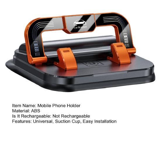 Mobile Phone Holder 360 Degree Rotation Multi-angle Phone Stand Stable Suction Cup Anti-Slip Dashboard Mount with Parking ID Plate Holder